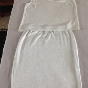 Knit shell top with matching skirt